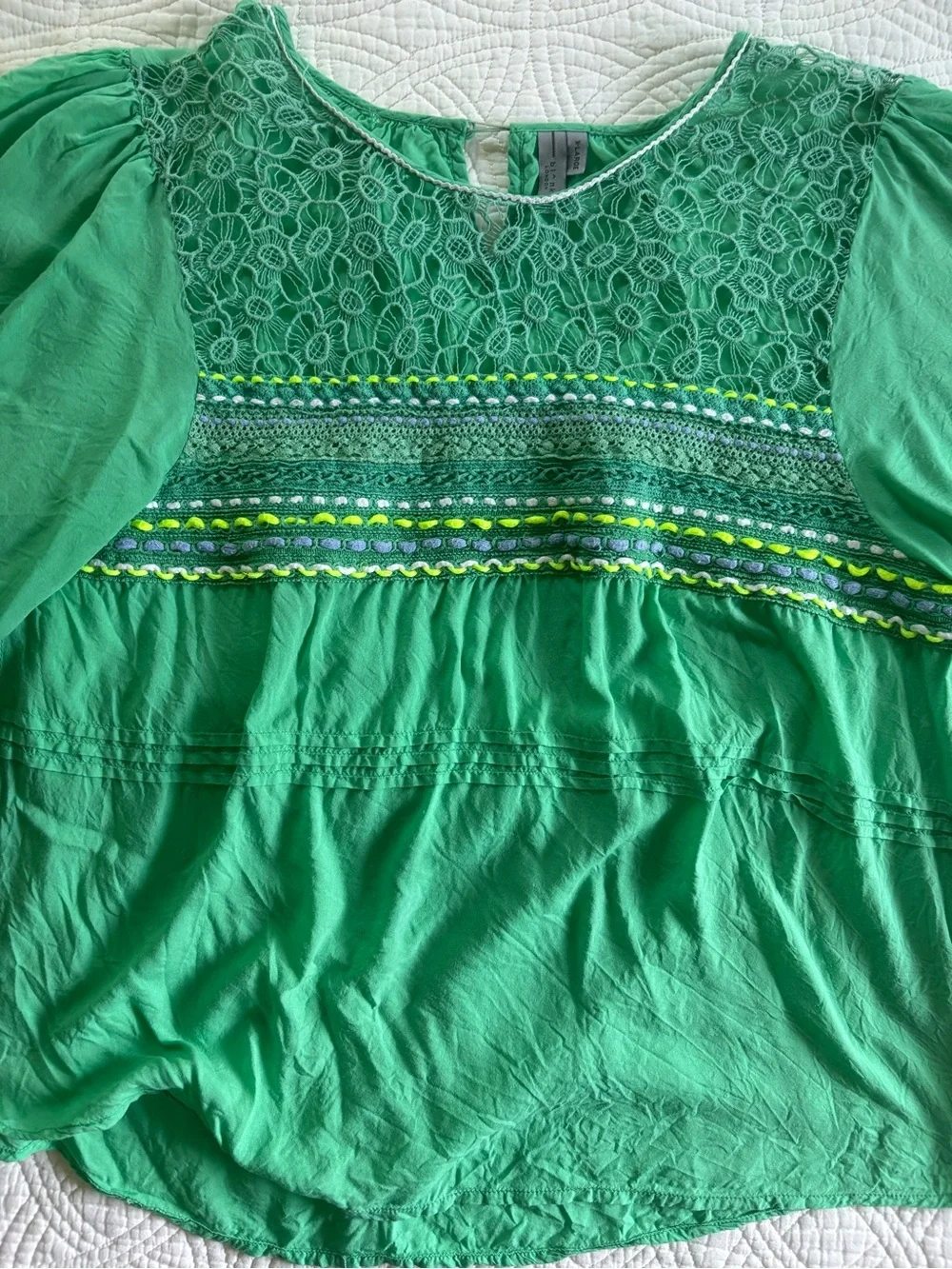 Anthropologie Blank London Sunshine Peasant Blouse XL